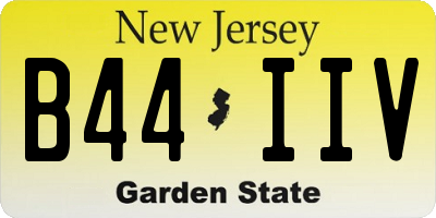 NJ license plate B44IIV