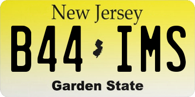 NJ license plate B44IMS