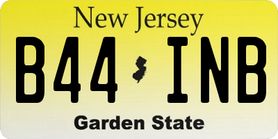 NJ license plate B44INB