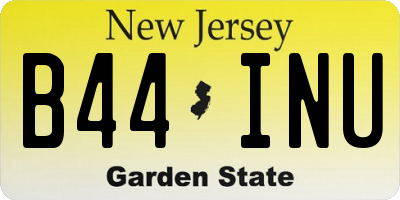 NJ license plate B44INU