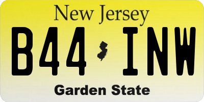NJ license plate B44INW