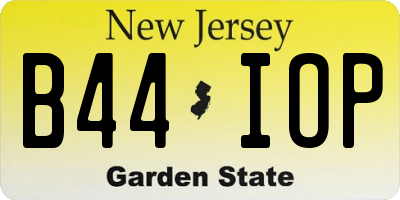 NJ license plate B44IOP