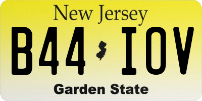 NJ license plate B44IOV