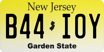 NJ license plate B44IOY