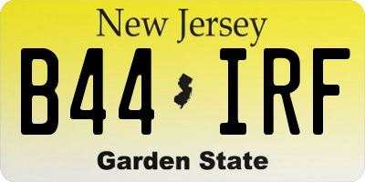 NJ license plate B44IRF