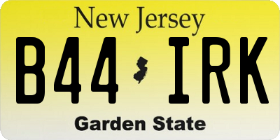NJ license plate B44IRK
