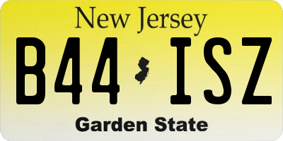 NJ license plate B44ISZ
