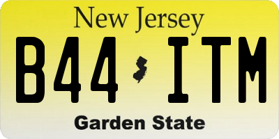 NJ license plate B44ITM