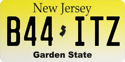 NJ license plate B44ITZ