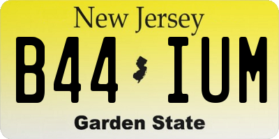 NJ license plate B44IUM