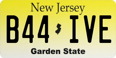 NJ license plate B44IVE