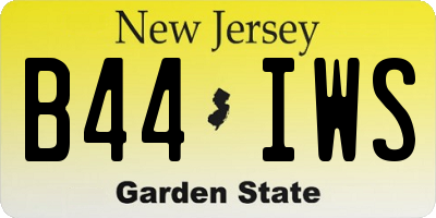NJ license plate B44IWS