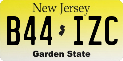 NJ license plate B44IZC