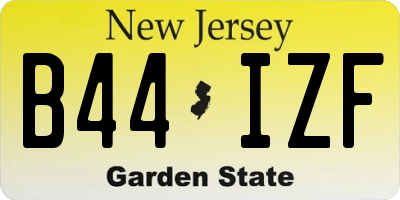 NJ license plate B44IZF