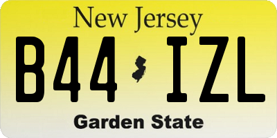 NJ license plate B44IZL
