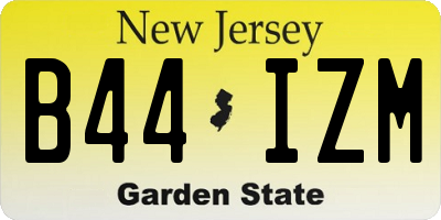 NJ license plate B44IZM