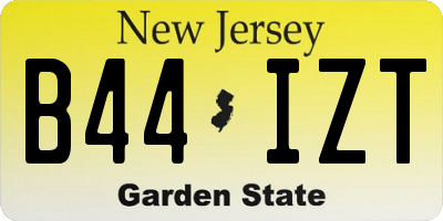 NJ license plate B44IZT