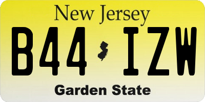 NJ license plate B44IZW