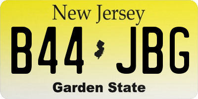 NJ license plate B44JBG