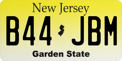 NJ license plate B44JBM