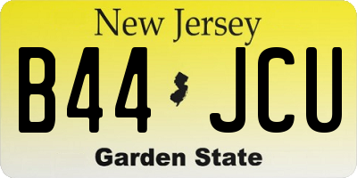 NJ license plate B44JCU