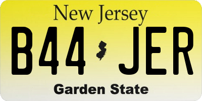 NJ license plate B44JER