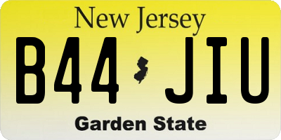 NJ license plate B44JIU