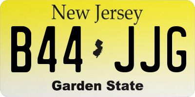 NJ license plate B44JJG