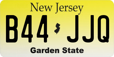 NJ license plate B44JJQ