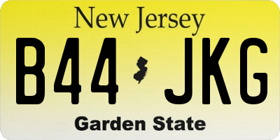 NJ license plate B44JKG