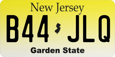 NJ license plate B44JLQ