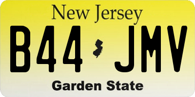 NJ license plate B44JMV
