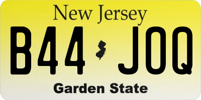 NJ license plate B44JOQ
