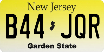 NJ license plate B44JQR