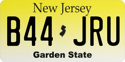 NJ license plate B44JRU