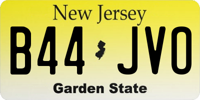 NJ license plate B44JVO