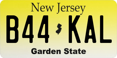 NJ license plate B44KAL