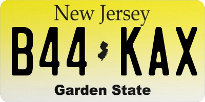 NJ license plate B44KAX