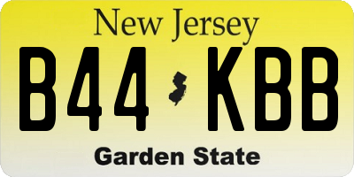 NJ license plate B44KBB