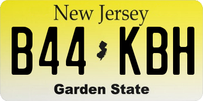 NJ license plate B44KBH