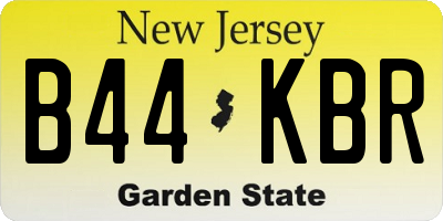 NJ license plate B44KBR