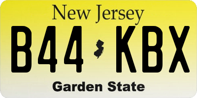 NJ license plate B44KBX