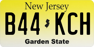 NJ license plate B44KCH