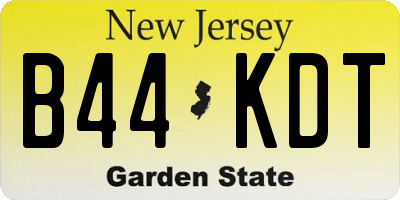 NJ license plate B44KDT