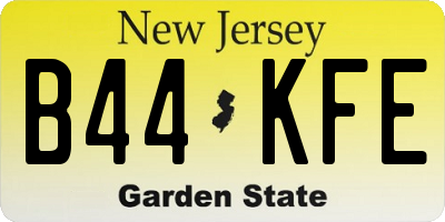 NJ license plate B44KFE