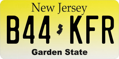 NJ license plate B44KFR