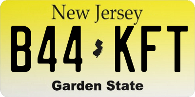 NJ license plate B44KFT