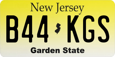 NJ license plate B44KGS