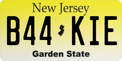 NJ license plate B44KIE