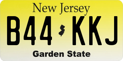 NJ license plate B44KKJ